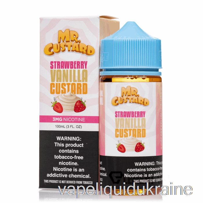 Vape Liquid Ukraine Strawberry Vanilla Custard - Mr Custard - 100mL 3mg